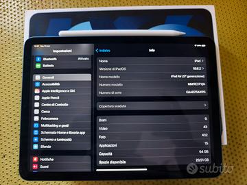 iPad Air 5 m1 64GB Wi-Fi Blu + Apple Pencil 2