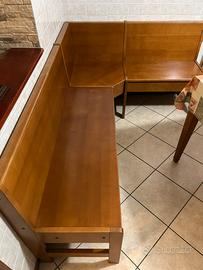 Panca penisola contenitore in legno ciliegio