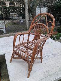 Poltroncina per bambini in canna di bambù