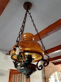 Lampadario ferro battuto