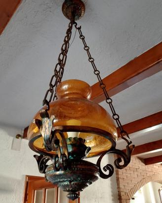 Lampadario ferro battuto