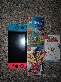 nintendo switch classica + giochi e scheda SD