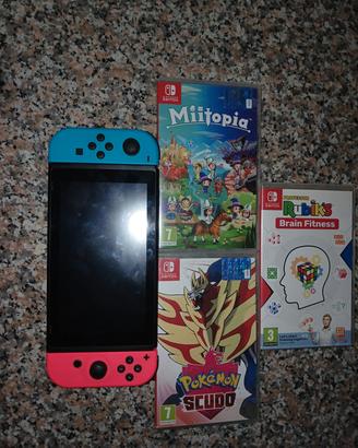 nintendo switch classica + giochi e scheda SD
