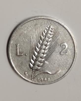 Moneta da 2 Lire 1948 Repubblica Italiana 