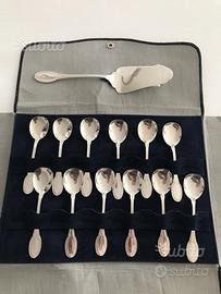 Cucchiaini da gelato + paletta argento 800