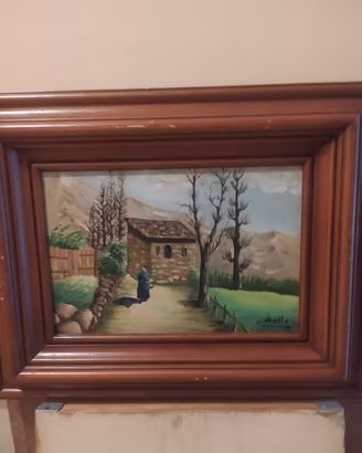 Quadro dipinto a olio - Paesaggio di montagna