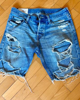 Bermuda di jeans strappato - Hollister