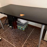 Scrivania 150 x 75 x 4 Nera con gambe regolabili