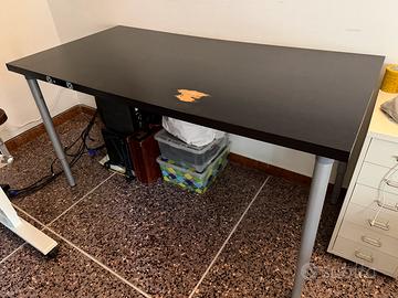 Scrivania 150 x 75 x 4 Nera con gambe regolabili