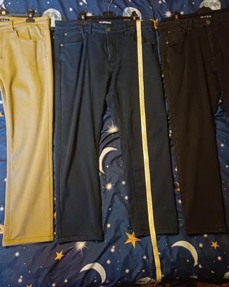 Lotto 3 Pantaloni Uomo Taglia 52 Sabbia Blu Nero