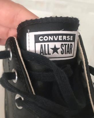 Converse All star platform 40 nero pelle