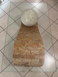 Stones Onda - Tavolino in vetro temperato beige