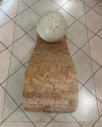 Stones Onda - Tavolino in vetro temperato beige