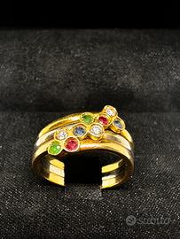 Anello oro 18kt diamanti rub. Zaff. Smer. 507/24