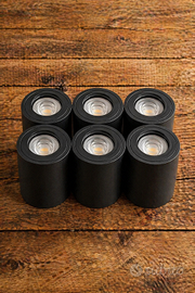 6 faretti LED in alluminio da soffitto neri NUOVI