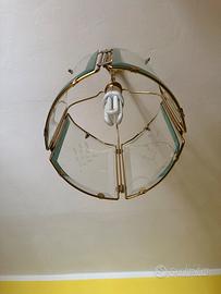 Lampadario a Sospensione Ottone e Vetro