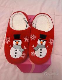 Pantofole natalizie pupazzo di neve taglia 36/37