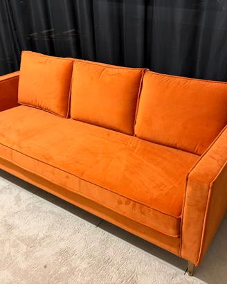 Divano design 3 posti velluto 200cm Florence Knoll