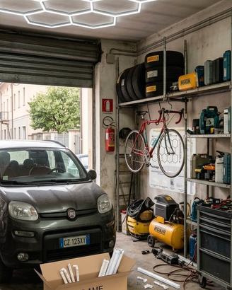 plafoniera led esagonale nido d'ape garage
