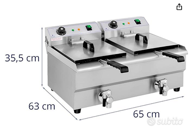 Royal Catering Friggitrice Elettrica con Rubinetti