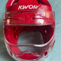 Casco Taekwondo KWON con visiera tg. S rosso