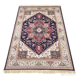 Tappeto Orientale Classico BLU effetto seta 1x1,4m
