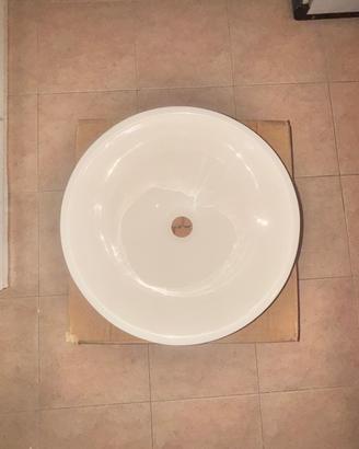 Lavabo Appoggio 40x40 Bianco lucido Mineral Solid