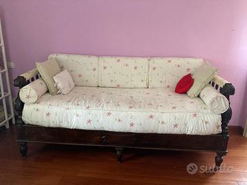 letto a panca in noce completo di materasso