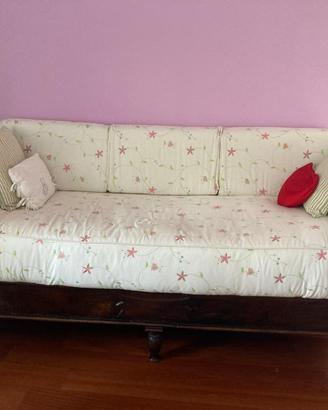 letto a panca in noce completo di materasso