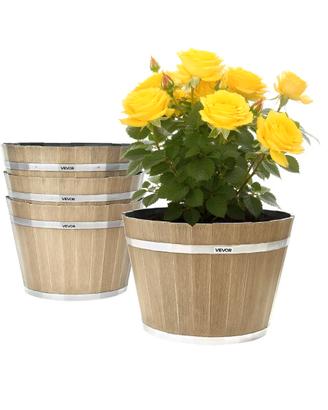 Vaso per Piante 4 Pezzi Fioriere a Forma di Botte