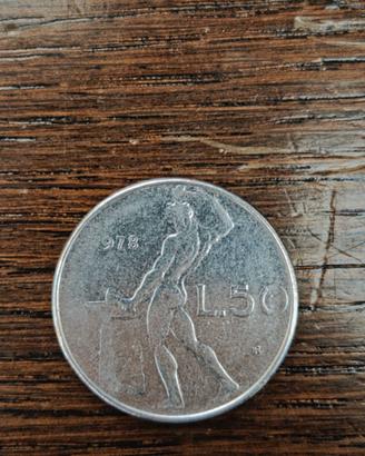 50 lire - 1978 con ERRORE DI CONIO
