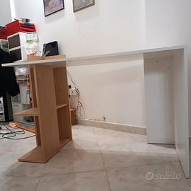 Scrivania moderna bianco/rovere