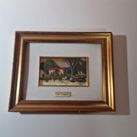 Quadro miniatura di T. Vespa – Paesaggio dipinto