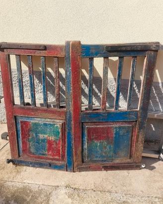 Cancelletto legno/ferro battuto vintage 2 ante