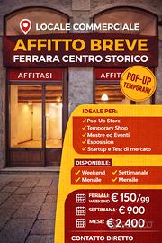 Temporary Store in centro storico a Ferrara 50 mq