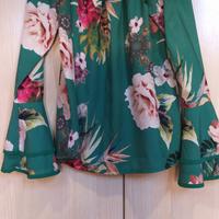 Blusa verde donna con elastico.