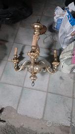 lampadario in legno