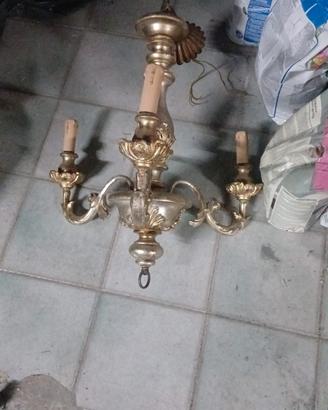 lampadario in legno