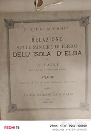 Rarissimo Atlante Miniere Isola d'Elba 1887 - A. F