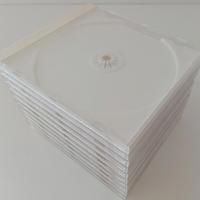 10 Custodie CD Plastica Bianca Riciclate