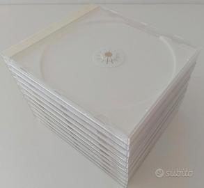 10 Custodie CD Plastica Bianca Riciclate