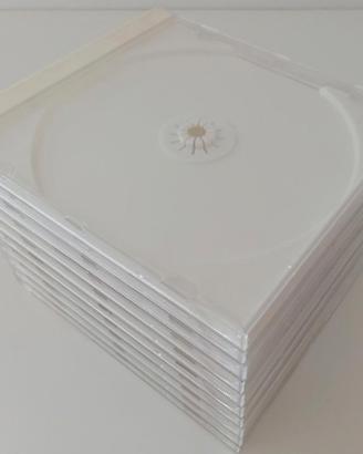 10 Custodie CD Plastica Bianca Riciclate