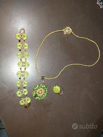 parure bracciale anello e ciondolo