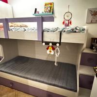 Cameretta bambina con letto a castello e armadio