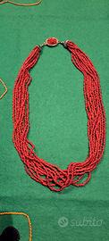 Collana corallo 10 fili