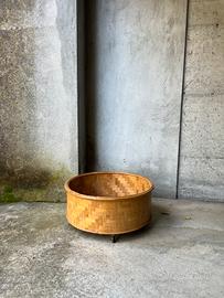 Carrello contenitore portapiante in legno e bambù