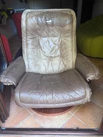 poltrona in pelle design reclinabile