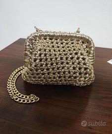 borsa mini clutch oro