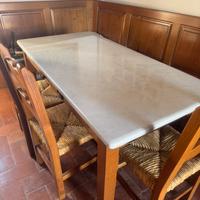Tavolo legno e marmo