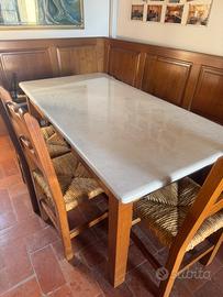 Tavolo legno e marmo